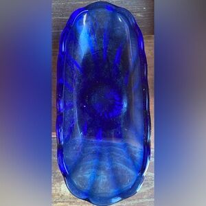 Elegant Cobalt Blue Glass Dish